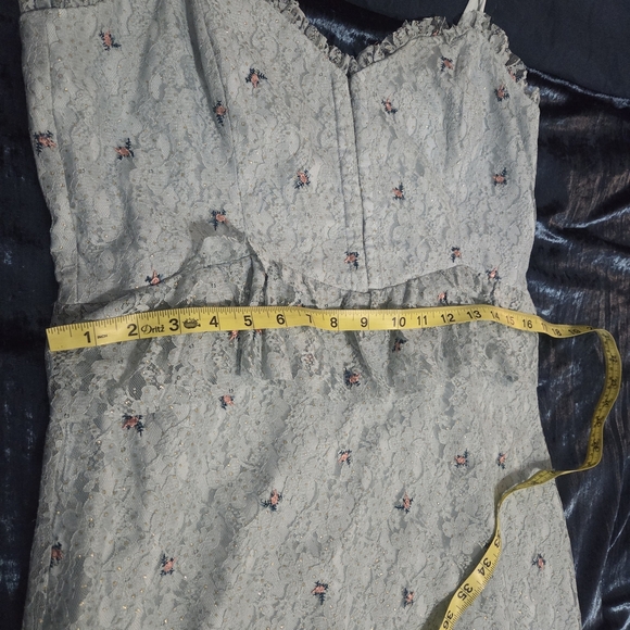 Elegant Maxi Floral Lace Women’s Dress in Light  Blue - Picture 5 of 6